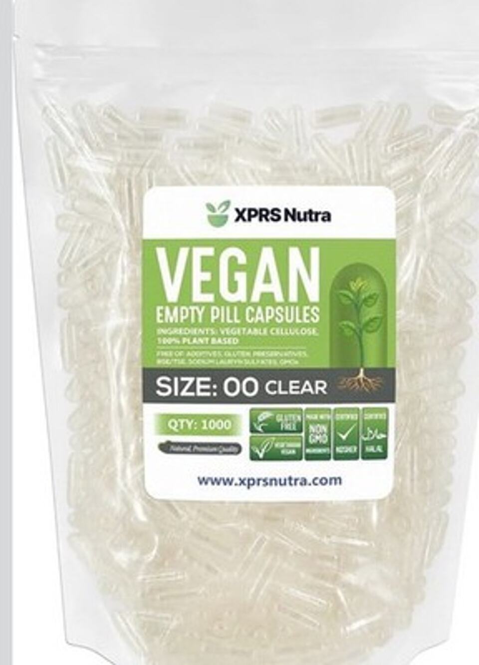 Usa-Made 1000 Bulk Wholesale Empty Clear Gelatin Capsules,"00" Size Opened